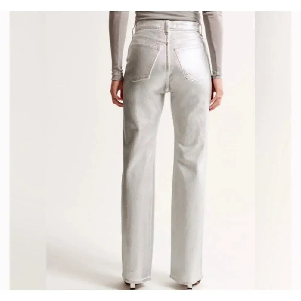 NWT Abercrombie fitch Silver Jeans Sz 28/6 Curve Love90s Straight High Rise NEW - Picture 4 of 9